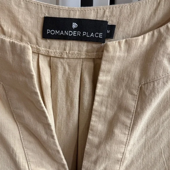 Tuckernuck Pomander Place Khaki Finley Flutter Sleeve Mini Dress Size Medium - Picture 4 of 10